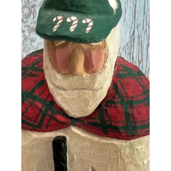 MacDonald Claus 1997 Carved Wood Scottish Golfer Figurine Scotland Signed Artist - Picture 4 of 10